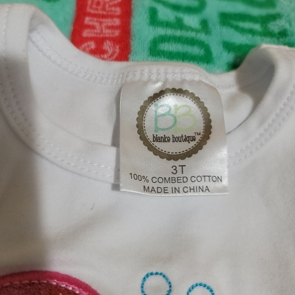 Pink & White Boutique Toddler Shirt Size 3T - Picture 3 of 5